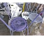 CHAISE VIOLETTE FER FORGE