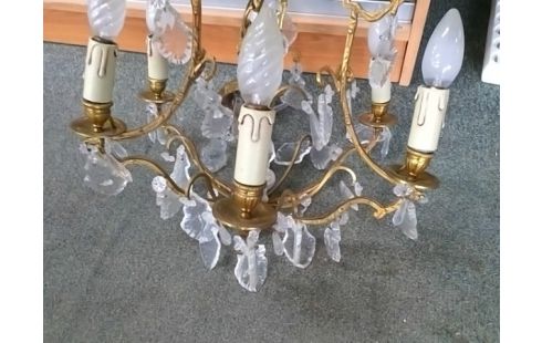 LUSTRE 6 BRANCHES AVEC PAMPILLES