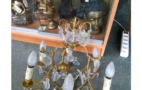 LUSTRE 6 BRANCHES AVEC PAMPILLES