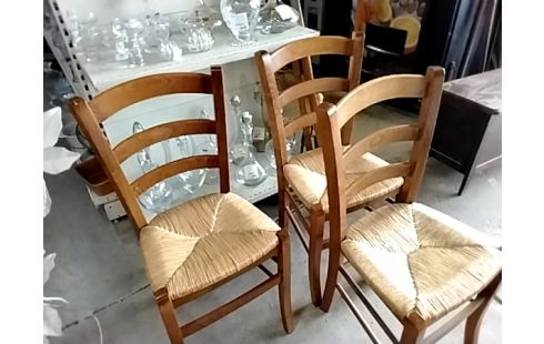 LOT DE 3 CHAISES PAILLEES