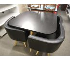TABLE + 4 FAUTEUILS NOIRS