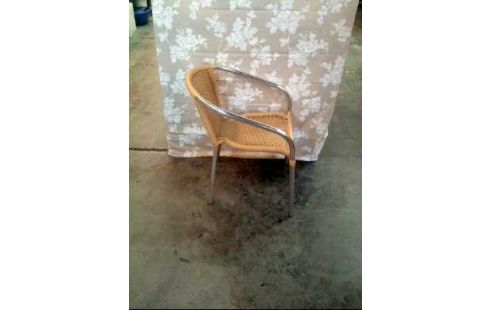 GARTENSTUHL RATTAN METALL ARMLEHNE