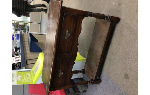 CONSOLE CHENE FONCE 2 TIROIRS