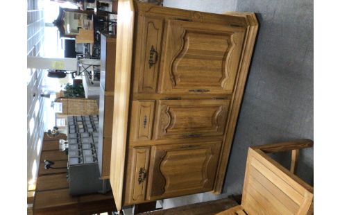 DRESSOIR CHENE CLAIR 2 PORTES 3 TIROIRS