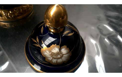 DEKSELVAAS KOBALT BLAUW GOUD ROSETHAL