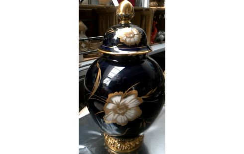 DEKSELVAAS KOBALT BLAUW GOUD ROSETHAL