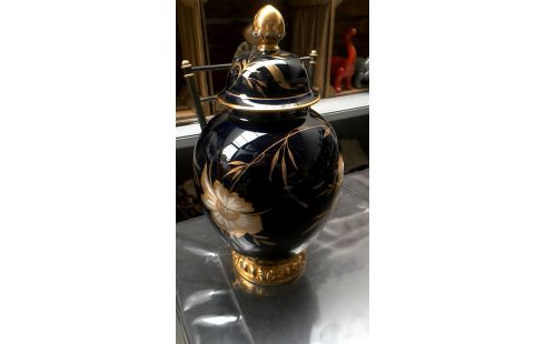 DEKSELVAAS KOBALT BLAUW GOUD ROSETHAL
