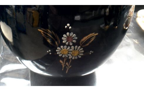 VAAS KOBALT BLAUW GOUD 2 OREN BLOEMEN