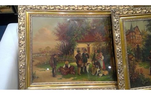CADRE SCENE DE CHASSE 