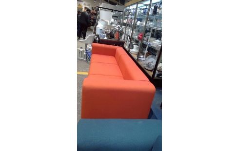CANAPE MODULABLE 3P DESIGN TISSU ORANGE