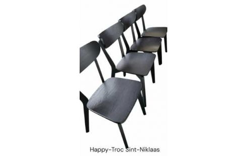 4 SILLAS NEGRO, , MADERA