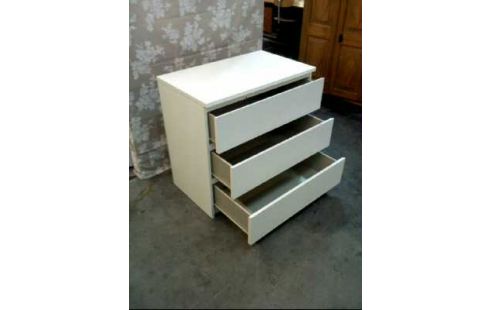 KOMMODE WEIß HOLZ 3-SCHUBLADEN