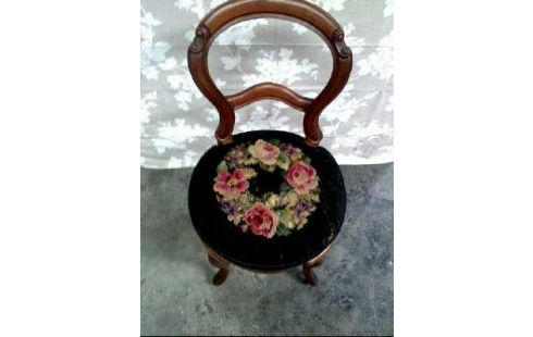 STUHL HOLZ POLSTER FLORAL BIEDERMEIER