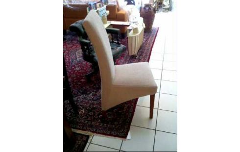 ESSZIMMERSTUHL BEIGE HOLZ STOFFBEZUG