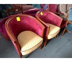 FAUTEUIL TISSU JAUNE ET ROUGE