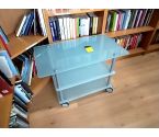 MEUBLE TV VERRE SUR ROULETTES
