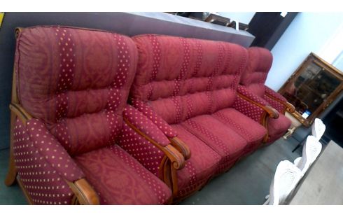SALON, , FAUTEUIL RELAX ROUGE TISSU