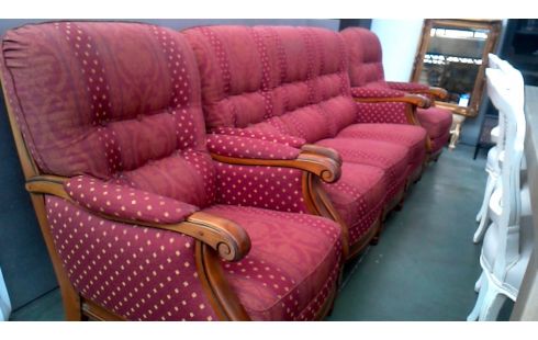 SALON, , FAUTEUIL RELAX ROUGE TISSU