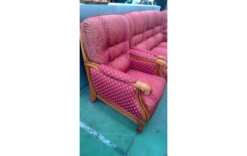 SALON, , FAUTEUIL RELAX ROUGE TISSU
