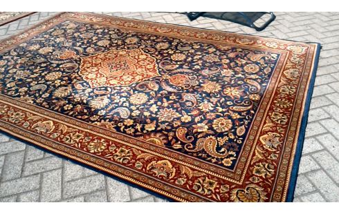 TEPPICH BLAU MET BORDEAUX