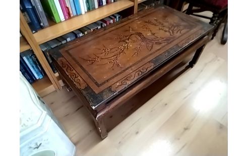 TABLE BASSE STYLE ASIATIQUE EN L ETAT