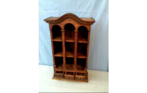 WANDVITRINE KLEIN HOLZ 3-SCHUBL. 3-EBEN.