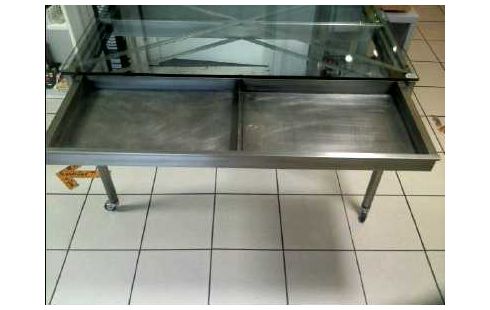 TISCH GLAS METALL MIT ZWEI AUSZIEHFÄCHERN