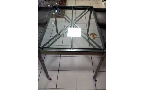 TISCH GLAS METALL MIT ZWEI AUSZIEHFÄCHERN