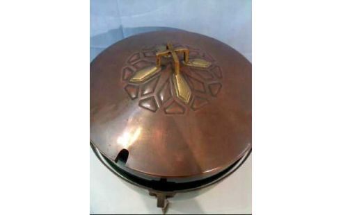 SCHALE BOWLE ANTIK GRÜN GLAS & KUPFER