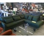 CANAPE D'ANGLE TISSU VERT / PIED METAL NOIR