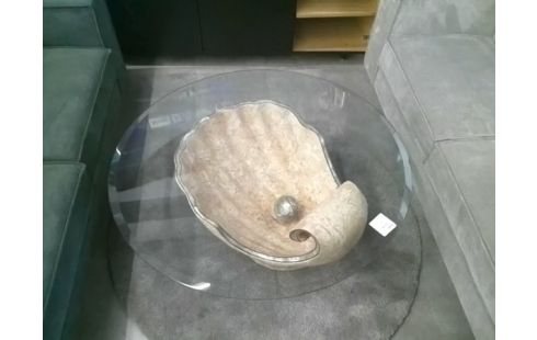 TABLE BASSE RONDE PIED COQUILLAGE