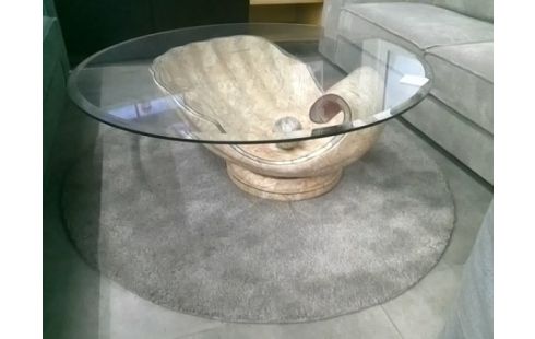 TABLE BASSE RONDE PIED COQUILLAGE