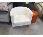 FAUTEUIL ST CLUB SCANDINAVE TISSU BLANC