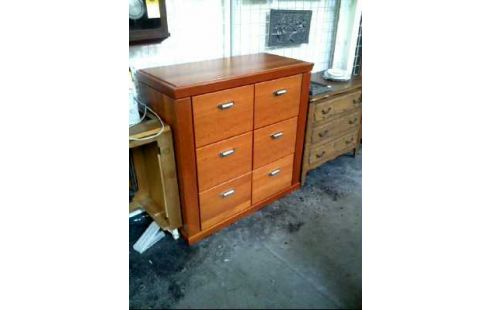 KOMMODE KIRSCHHOLZ 6-SCHUBLADEN MASSIV