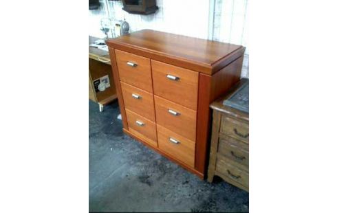 KOMMODE KIRSCHHOLZ 6-SCHUBLADEN MASSIV