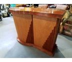 BAR BOIS ET PAILLE TRESSÉ + 2 TABOURETS
