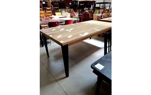 TABLE CHENE MASSIF SATINÉ 200/100CM