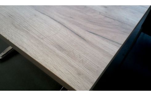 TABLE DE CUISINE CHROME, , BOIS LOOK