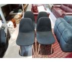 LOT DE 4 CHAISES TISSUS NOIR