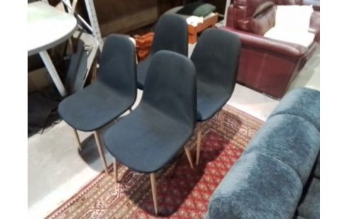 LOT DE 4 CHAISES TISSUS NOIR