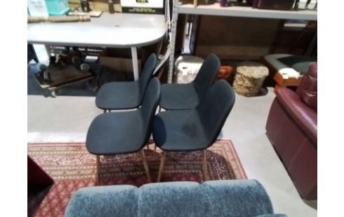 LOT DE 4 CHAISES TISSUS NOIR