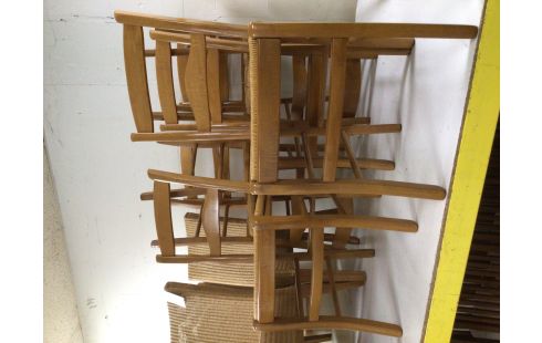 6 CHAISES PIN PAILLAGE