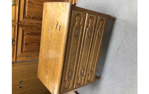 COMMODE CHENE MOYEN 3 TIROIRS