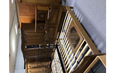 CHAMBRE COMPLETE 160X200 CHENE MOYEN GR5P COMMODE CHEVETS