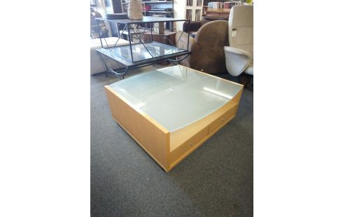TABLE BASSE PLATEAU VERRE