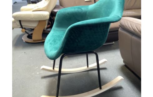 FAUTEUIL BASCULE VERT VELOURS