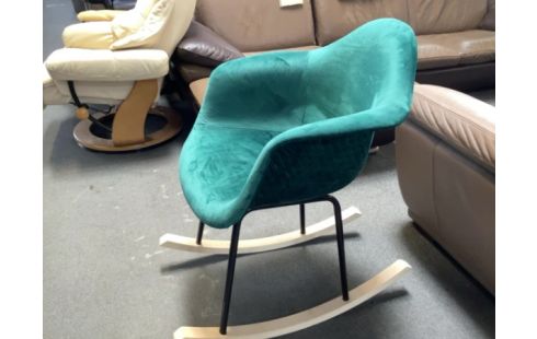 FAUTEUIL BASCULE VERT VELOURS