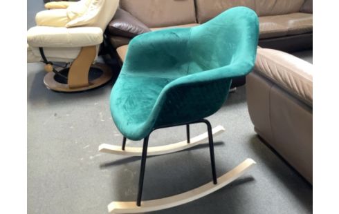FAUTEUIL BASCULE VERT VELOURS