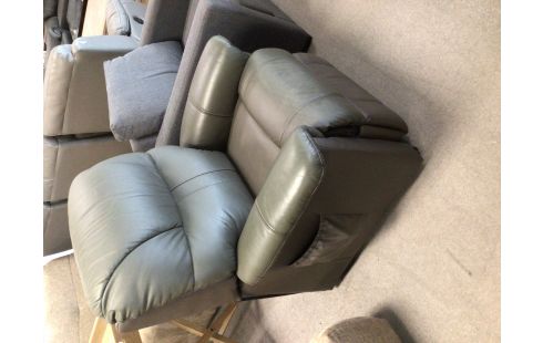 FAUTEUIL CUIR GRIS RELAX ELECTRIQUE
