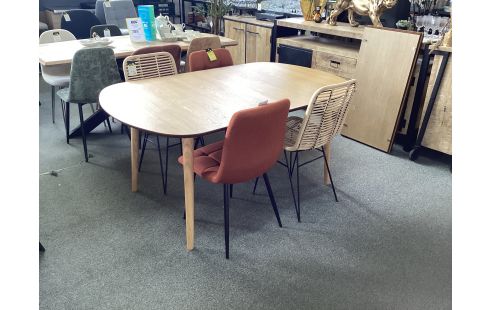 TABLE EXTENSIBLE PLACAGE CHENE PIED BOIS 160(260)x100CM